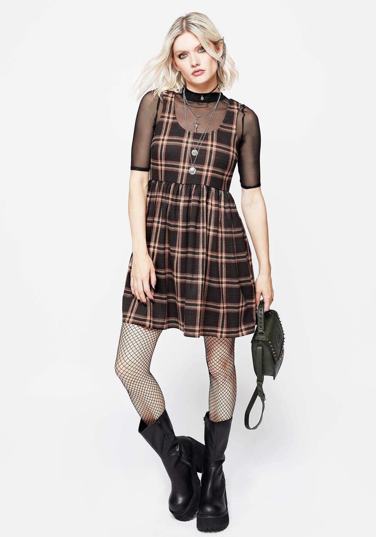 AW24Y392AMBROSECHECKMINIDRESS10038