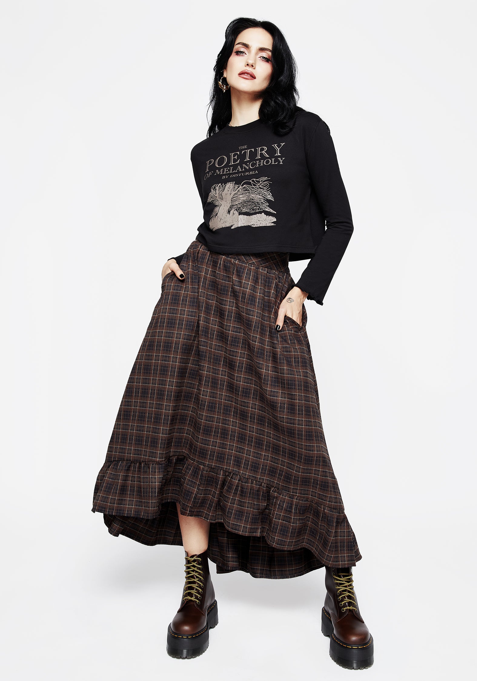 AW24Y876EMBLACHECKRUFFLEMAXISKIRT_001