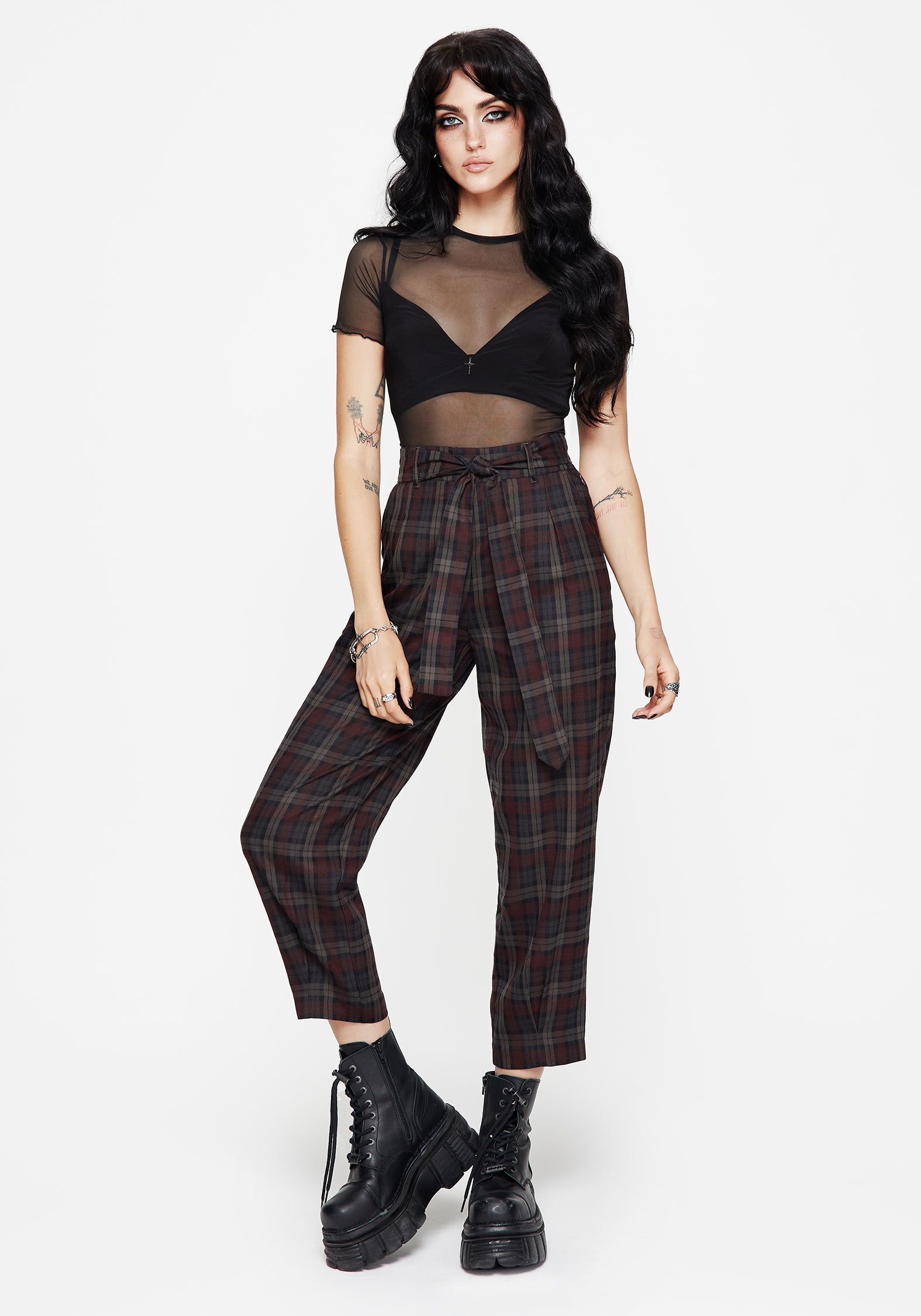 BT1898_KALMACHECKTIEBELTTAPEREDTROUSER5217