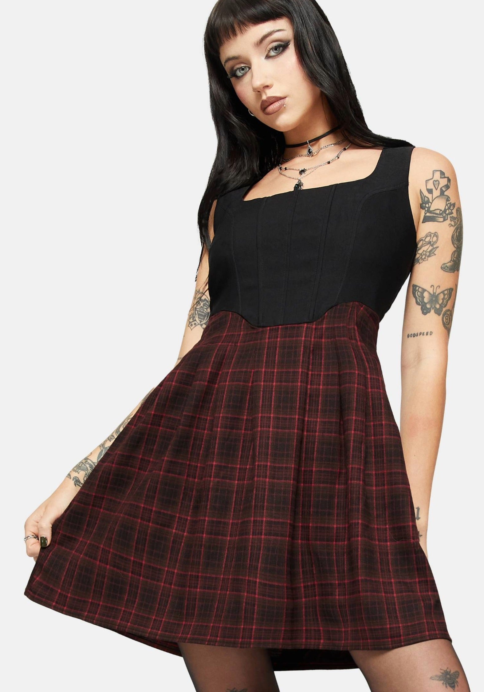 DR3483_BONNIEMIXEDCORSETCHECKPLEATEDMINIDRESS5454crop