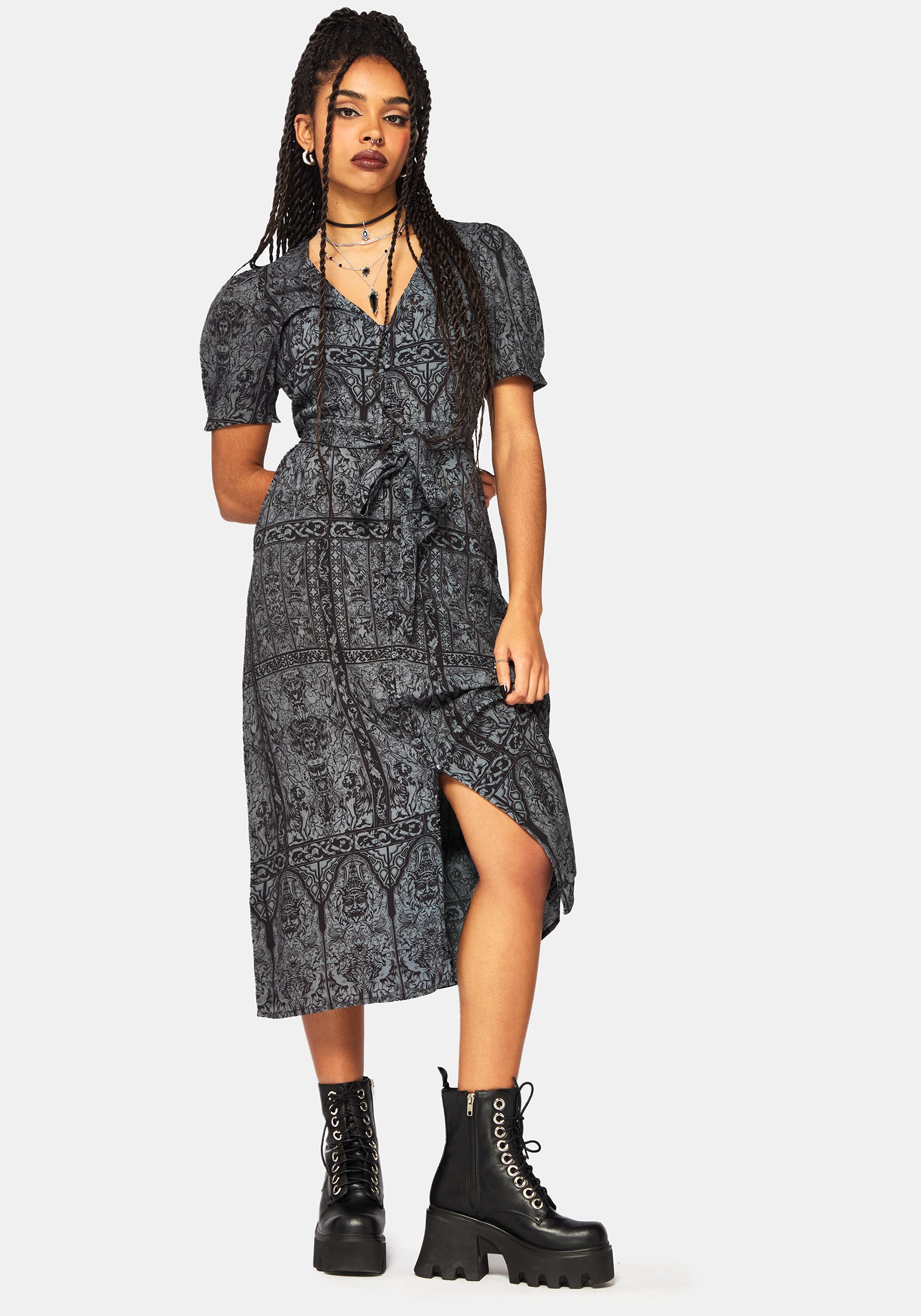 DR3763_FRACTURECATHEDRALBUTTONDOWNMIDIDRESS1