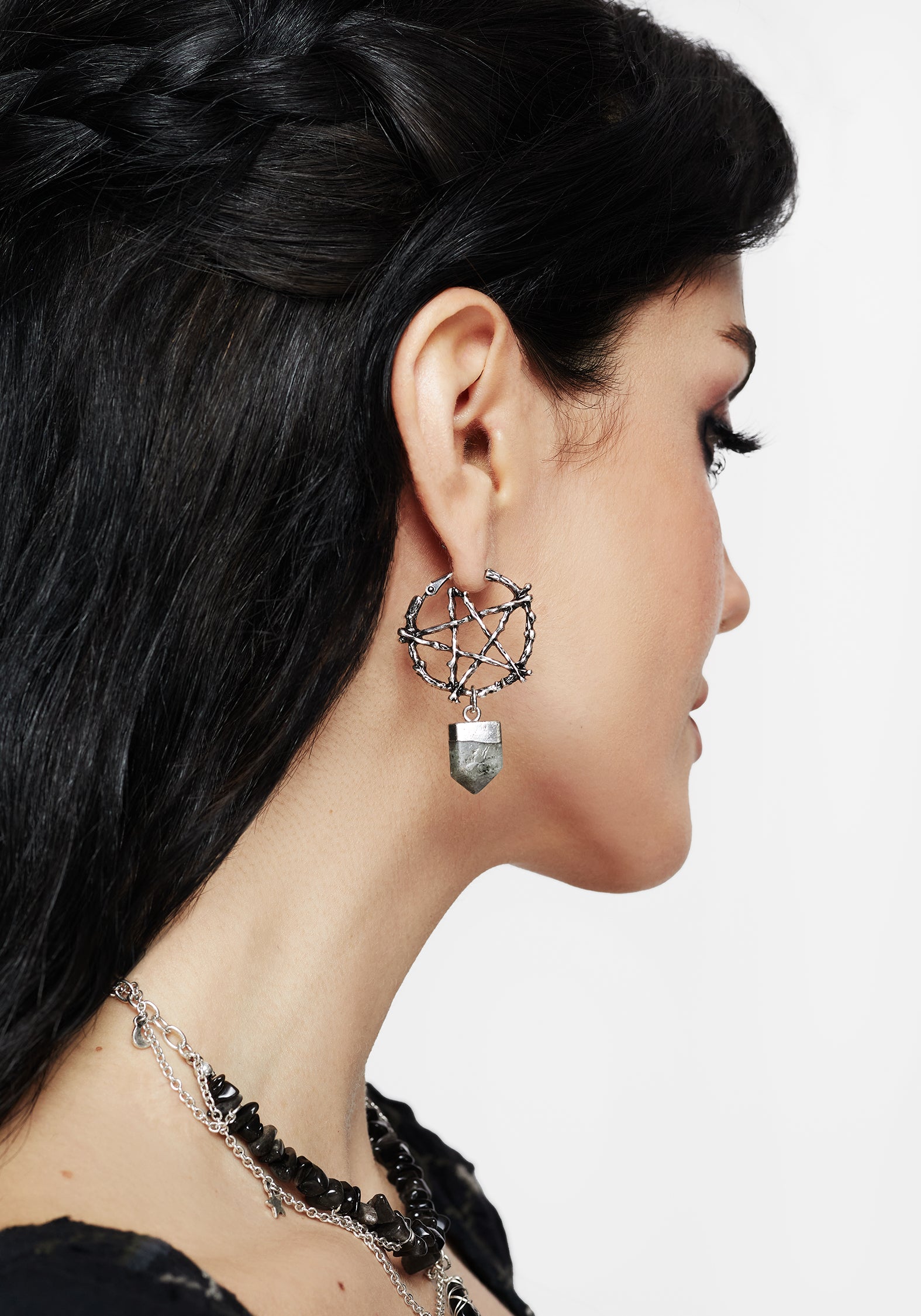 JE2571LAUMAPENTAGRAMLABRADORITEHOOPEARRINGS5948