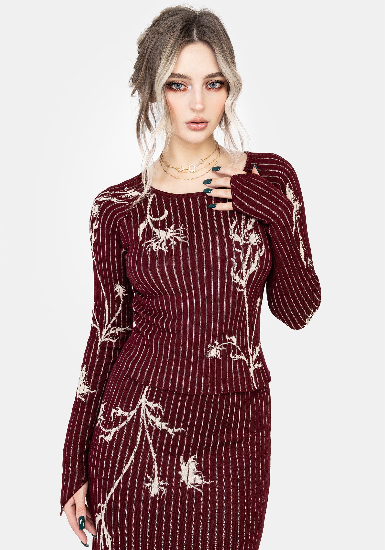 OPT_2_AW24B765_DIASTELLAFLORALJACQUARDRIBKNITRAGLANSLEEVETOP-RED_003