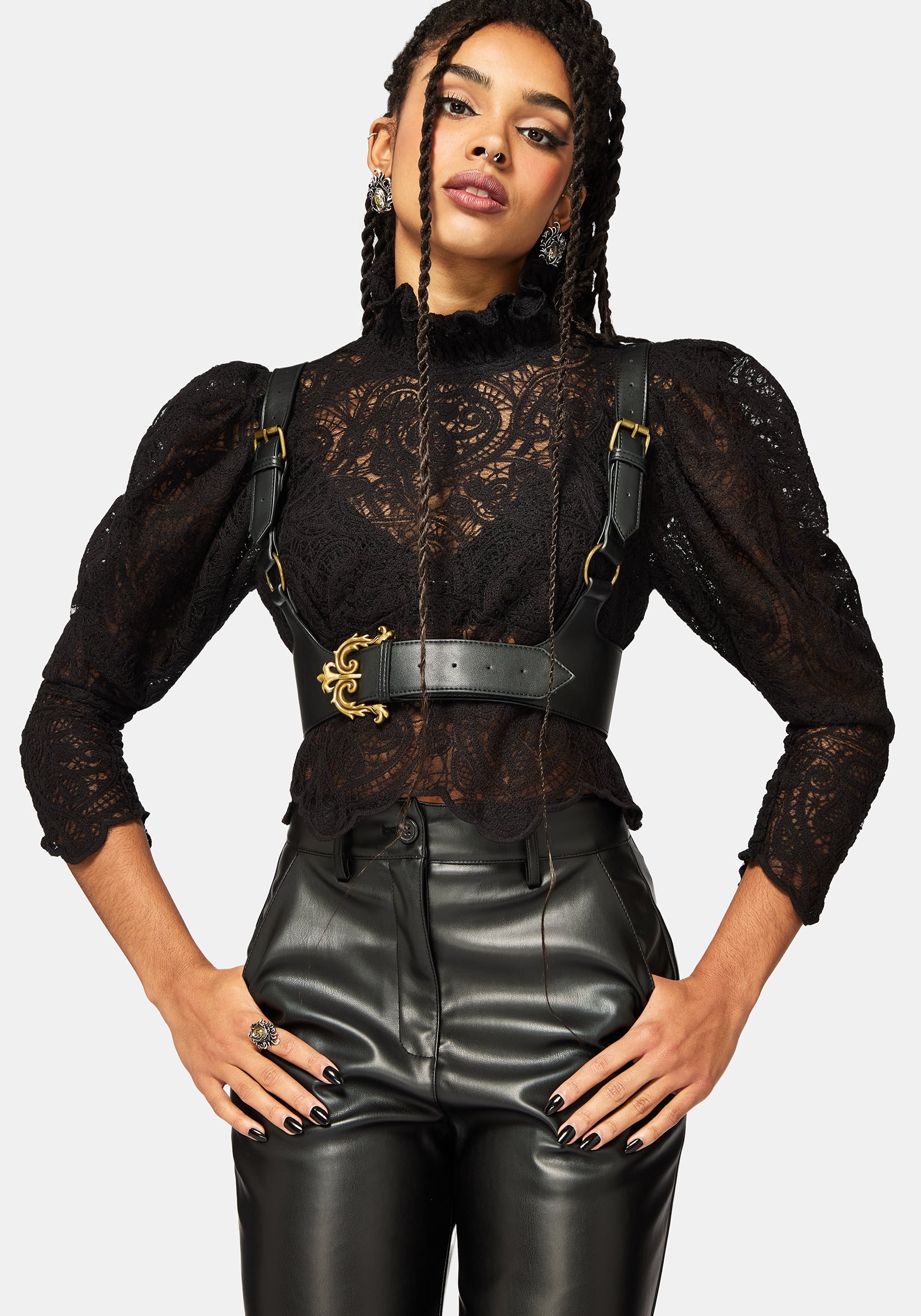 TO4335_LYRALACERUCHEDHIGHNECKBLOUSE-BLACK4